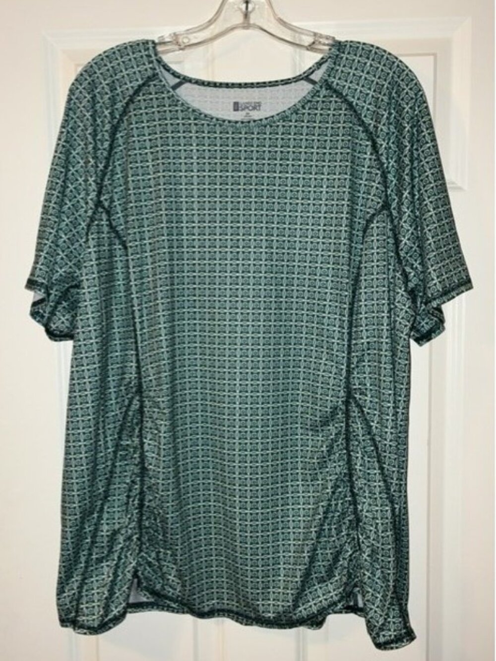Lands' End Sport Plus Size Short Sleeve Geometric Performance Tee Size 3X EUC